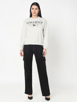 R&B - Grey Regular Women Sweatshirt