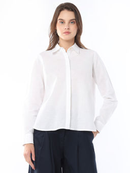 Gazillion - Falcon White Cotton Linen Formal Shirt