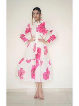 Branche - Floral Elegance Shirt Midi Dress