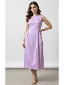 Branche - Sleeveless Lavender Cotton Fit-and-Flare Midi Dress