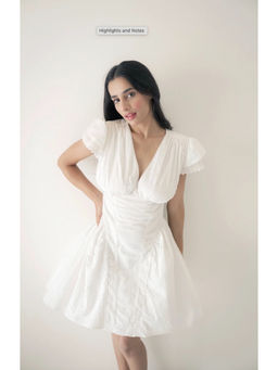 Branche - White Dobby Mini Dress