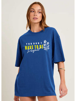 PRONK - Bloom Anyway Oversized Cotton Printed T-Shirt for Women