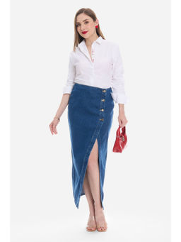 Virgio - Cotton Shirt With Placement Embroidered for Women