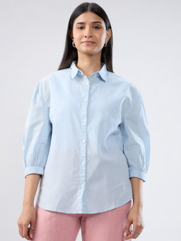 Spykar - Blue Solid Regular Fit Shirt