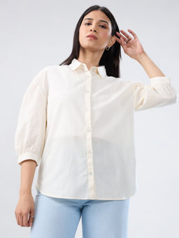 Spykar - White Solid Regular Fit Shirt