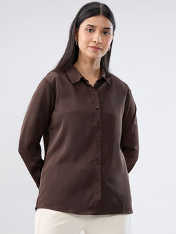 Spykar - Brown Solid Regular Fit Shirt