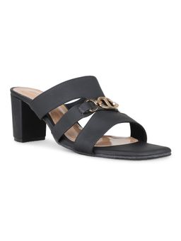 Inc.5 - Women Black Party Wear Solid Square Toe Block Sandal Heels