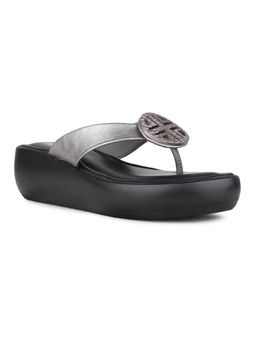 Inc.5 - Women Grey Party Wear Solid Open Toe Wedges