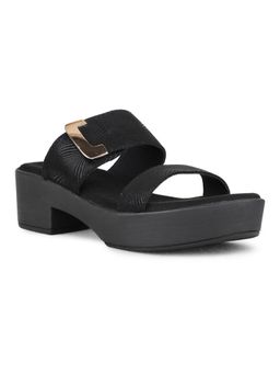 Inc.5 - Women Black Party Wear Solid Open Toe Sandal Heels
