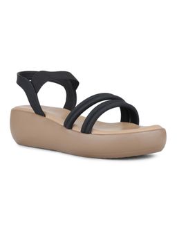 Inc.5 - Women Black Party Wear Striped Open Toe Sandal Heels