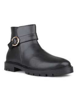Inc.5 - Women Black Casual Solid Round Toe Casual Boots