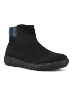 Inc.5 - Women Black Casual Solid Round Toe Casual Boots