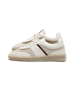 Rare Rabbit - Men Rubo Primary Beige Micro Leather Sneakers