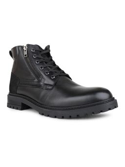 ATESBER - Men Black Casual Solid Round Toe Casual Boots
