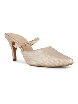 Inc.5 - Women Golden Party Wear Solid Pointed Toe Mules
