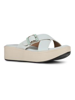 Inc.5 - Women Green Party Wear Solid Open Toe Wedges