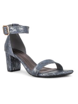 Inc.5 - Women Grey Party Wear Embellished Open Toe Block Sandal Heels