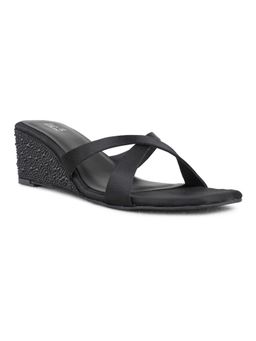 Inc.5 - Women Black Party Wear Solid Square Toe Wedges