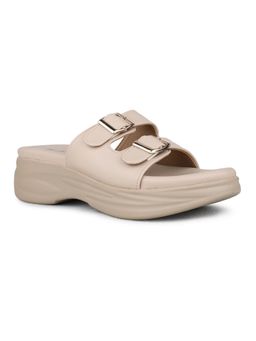 Inc.5 - Women Beige Party Wear Solid Open Toe Sandals
