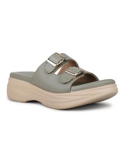 Inc.5 - Women Green Party Wear Solid Open Toe Sandals