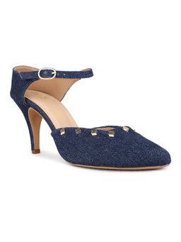 Inc.5 - Women Navy Blue Party Wear Embellished Pointed Toe Sandal Heels