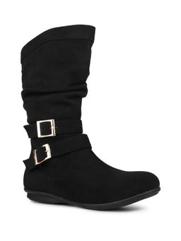Inc.5 - Women Black Casual Solid Round Toe Casual Boots