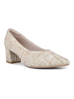 Inc.5 - Women Beige Party Wear Printed Pointed Toe Pumps