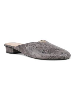 Inc.5 - Women Grey Party Wear Printed Round Toe Block Heel Mules