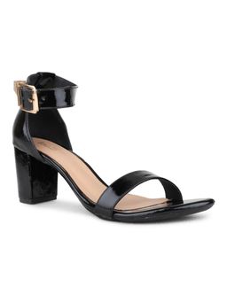 Inc.5 - Women Black Party Wear Solid Open Toe Block Sandal Heels