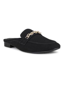 Inc.5 - Women Black Party Wear Solid Round Toe Block Heel Mules