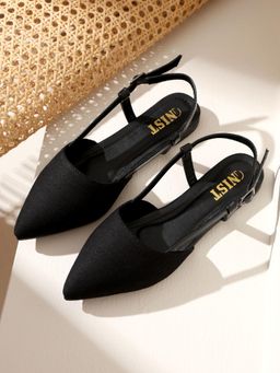 GNIST - Structured Denim Black Sandals