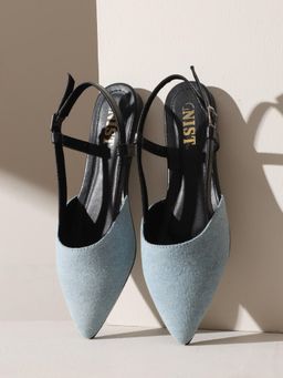 GNIST - Structured Denim Blue Sandals