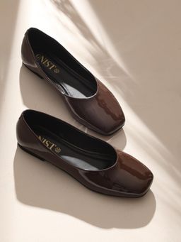 GNIST - Regular Square Toe Brown Ballerinas