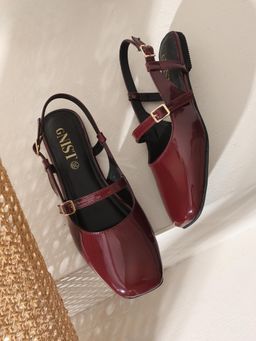 GNIST - Square Toe Maroon Sandals