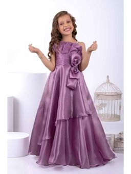 Lagorii - Mauve Solid Flared Gown