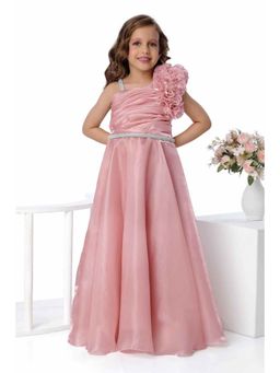 Lagorii - Peach Embellished Flared Gown