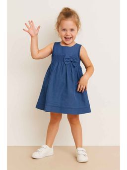 Lagorii - Blue Solid A-Line Dress