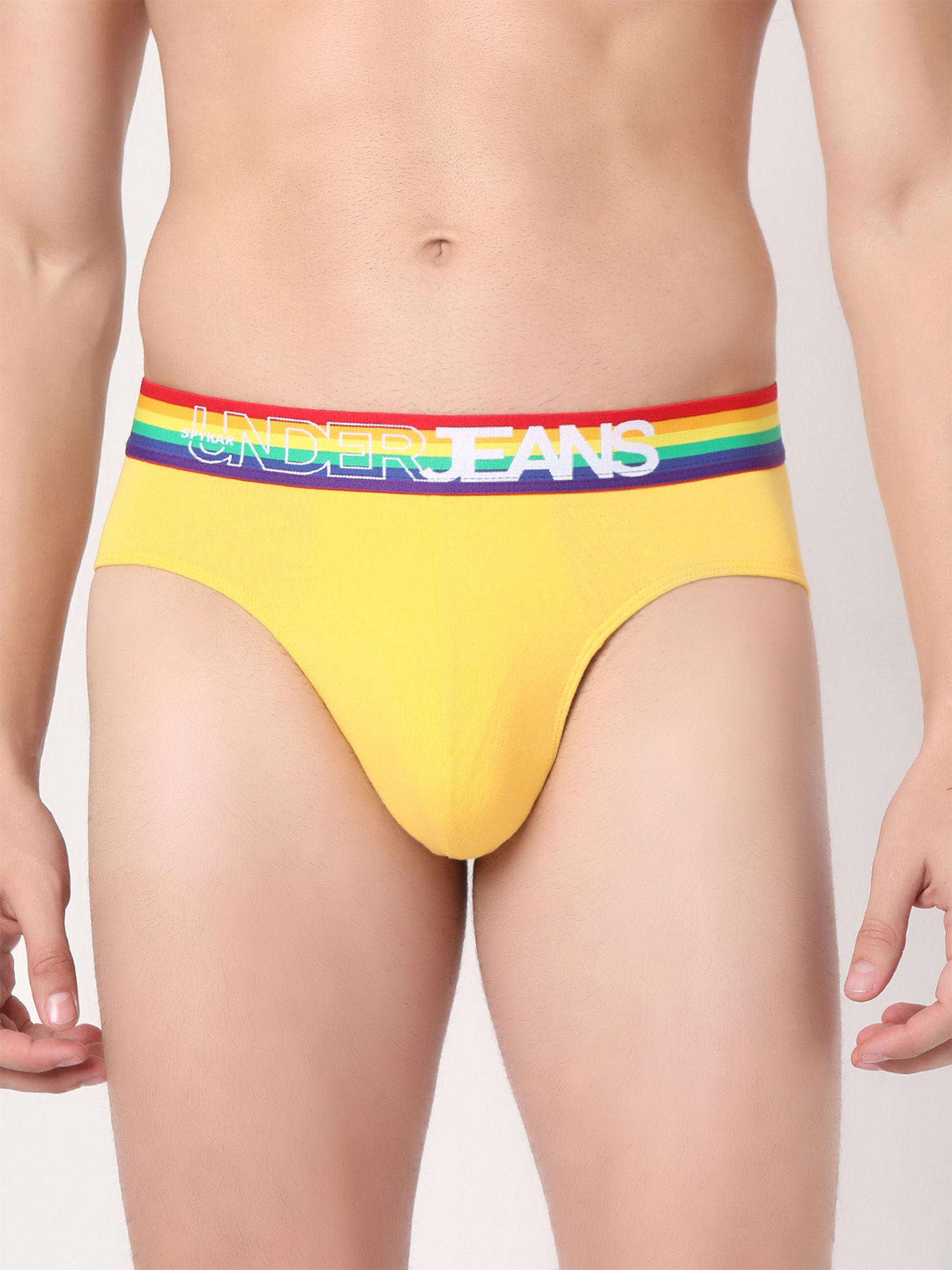 Buy Underjeans by Spykar Mens Yellow 