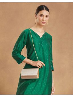 Fabindia - Beige Silk Blend Clutch (Small)