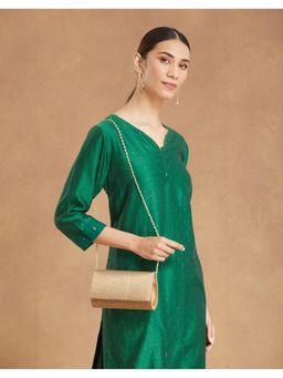 Fabindia - Golden Silk Blend Clutch (Small)