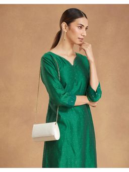 Fabindia - Off White Silk Blend Clutch (Small)