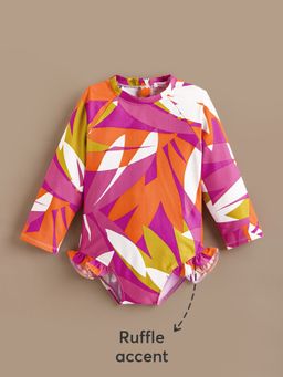 Hopscotch - Girls Multi-Color Floral Nylon Swimwear