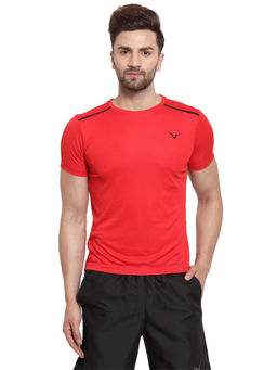 INVINCIBLE - Red Mens Fly Weight Gym T-Shirt