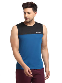 INVINCIBLE - Blue Black Mens Structured Vest
