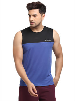 INVINCIBLE - Blue Black Mens Structured Vest