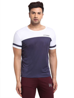 INVINCIBLE - Navy Blue White Mens Structured T-Shirt