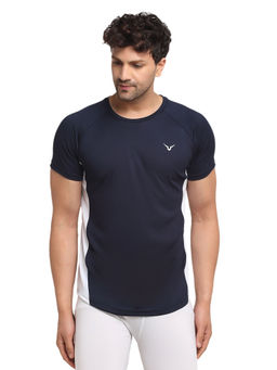INVINCIBLE - Navy Blue Mens Contrast T-Shirt