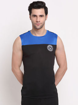 INVINCIBLE - Black Mens Color Block Sleeveless Tank