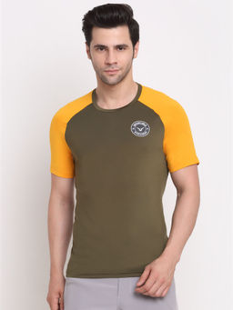 INVINCIBLE - Olive Mens Raglan T-Shirt