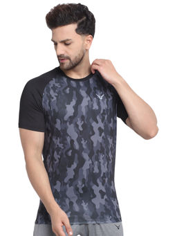 INVINCIBLE - Black Mens Camo T-Shirt